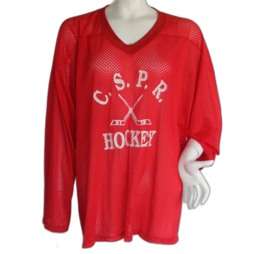 Vintage Hockey Jersey Xl Air Mesh Red Cspr Hockey 9 Long Sleeves